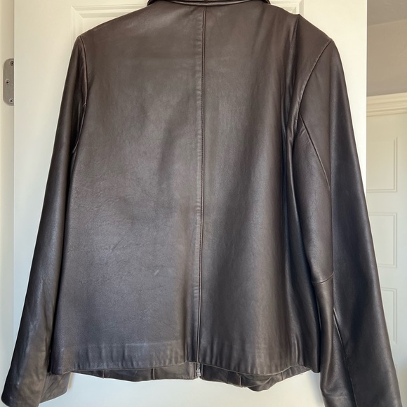 Eddie Bauer Women's Dark Brown Lambskin Leather Jacket - Picture 2 of 7